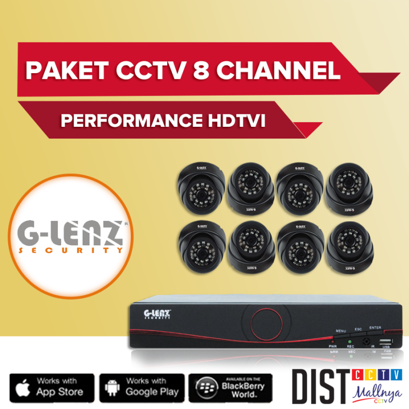 Paket CCTV G-Lenz 8 Channel Performance HDTVI