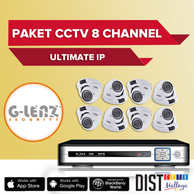 Paket CCTV G-Lenz 8 Channel Ultimate IP 