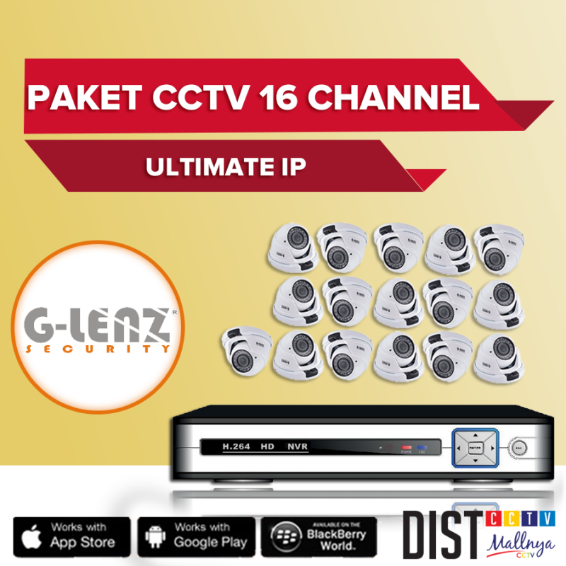 Paket CCTV G-Lenz 16 Channel Ultimate IP 