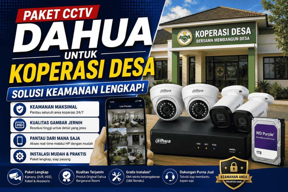 Paket cctv dahua untuk koperasi desa, solusi keamanan lengkap