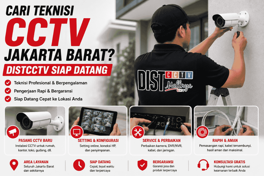 Cari teknisi CCTV Jakarta Barat? DISTCCTV siap datang langsung!