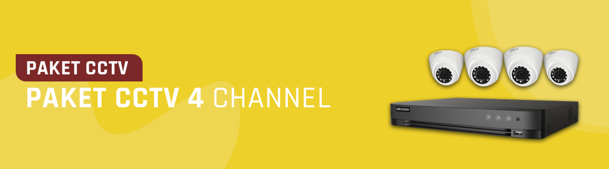 Paket CCTV 4 Channel Terlengkap  - Distributor CCTV Mallnya CCTV
