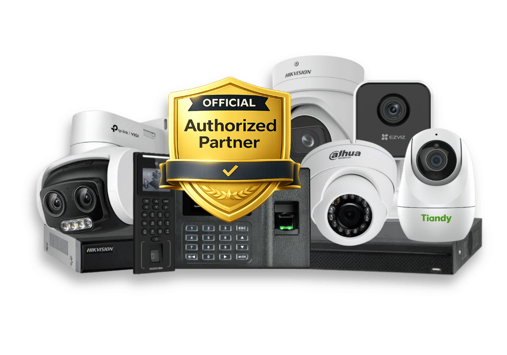 Official Authorized Partner — produk CCTV original berbagai brand Hikvision, Dahua, EZVIZ, TP-Link Vigi, Tiandy