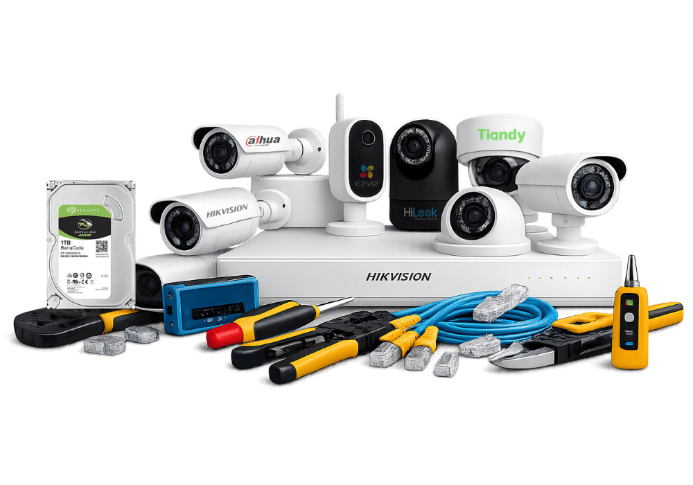 Produk CCTV original berbagai brand — Hikvision, Dahua, EZVIZ, HiLook, Tiandy, Seagate
